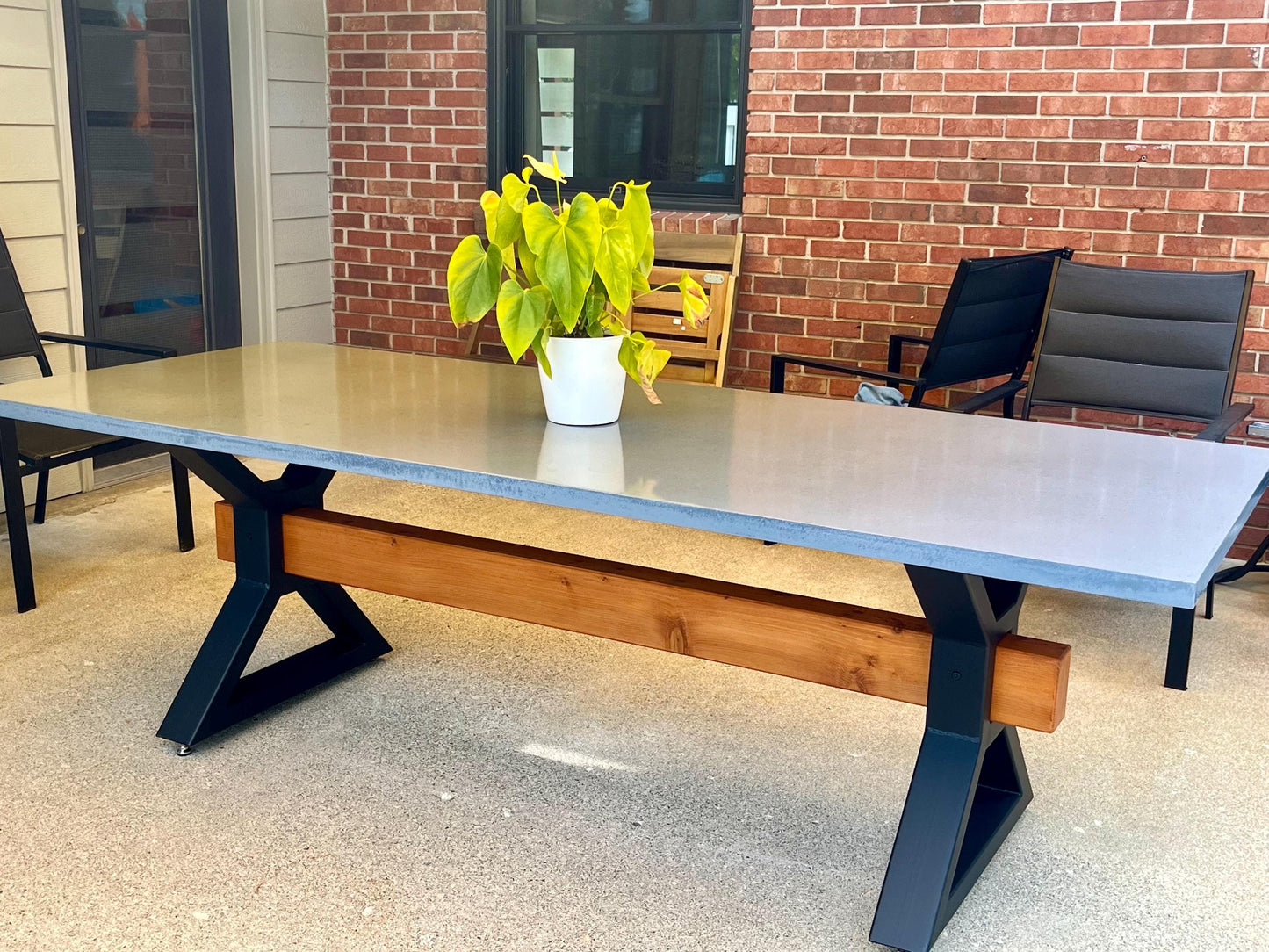 Granite Top Table Base • Concrete Top Table Base • Patio Table Base • Farmstyle X Table Legs