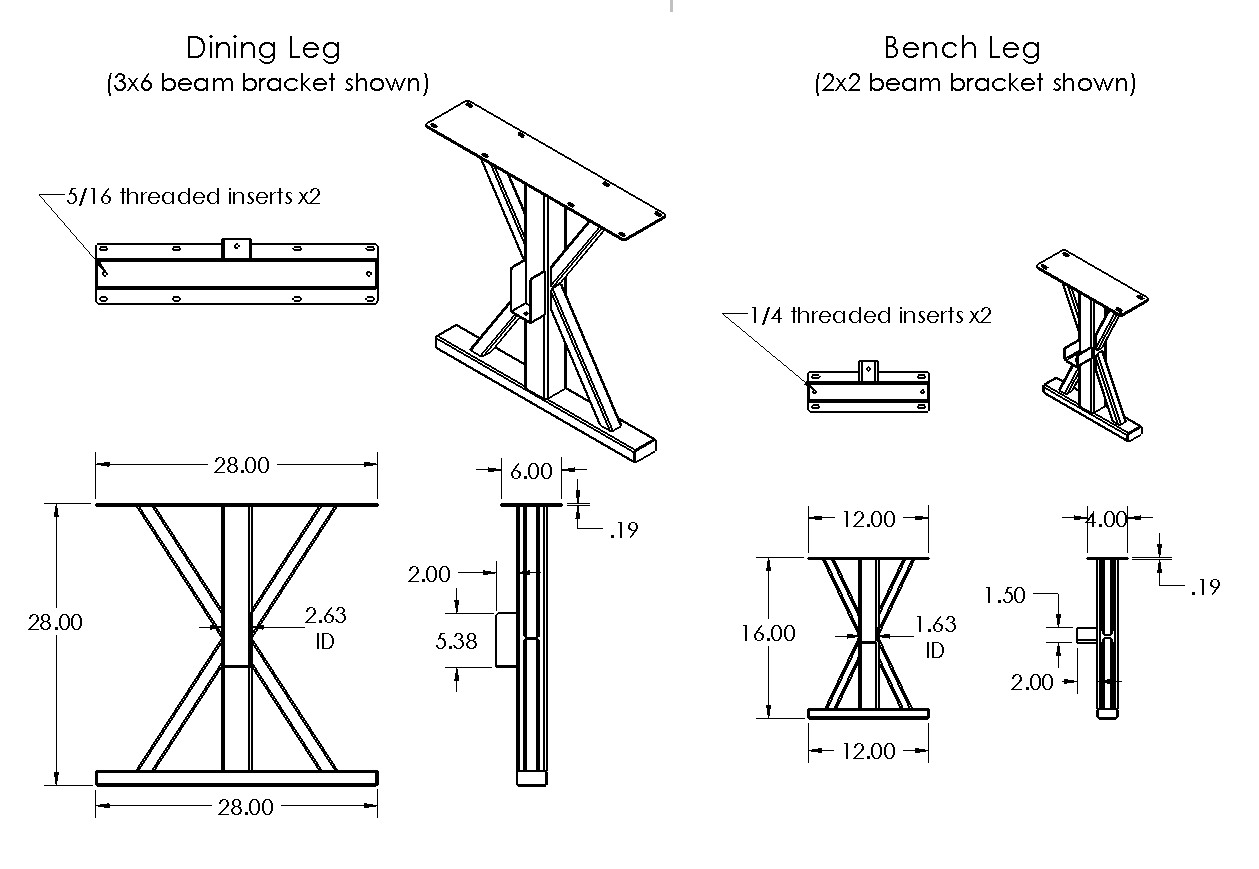Trestle Table legs, Metal Table Legs, Farmhouse Trestle Table Base, Industrial Style