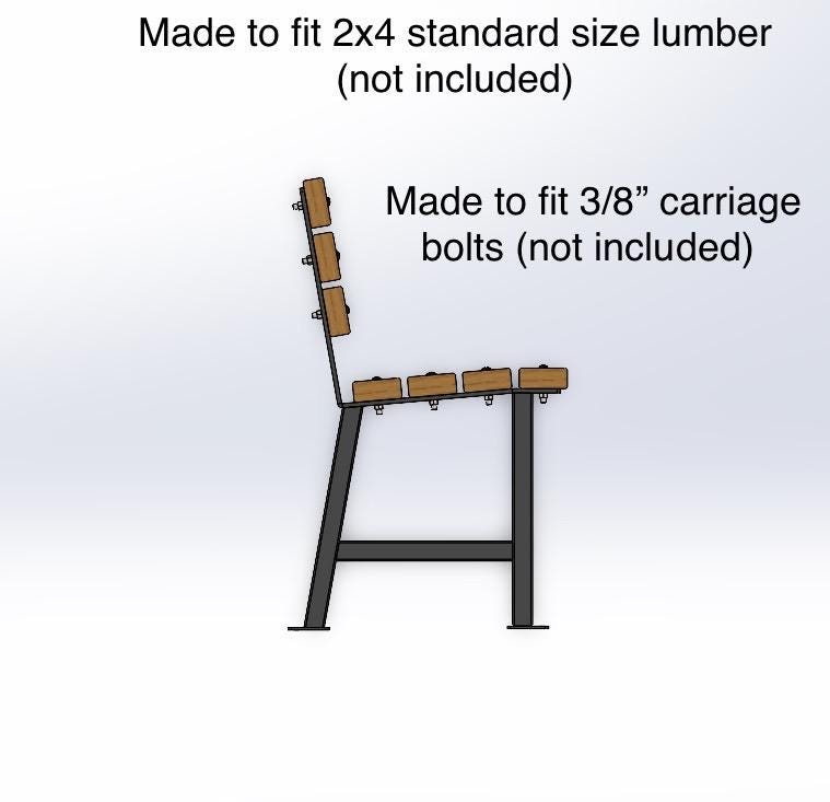 Park Bench Legs • Memorial Bench Legs with backrest • Bolt down legs • Poly Bench • Outdoor Bench Legs• School Bench Legs