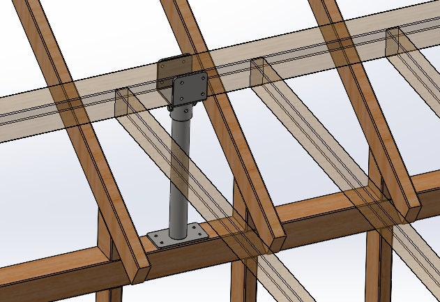Roof Riser Bracket , Deck riser Bracket, Steel, Roof Bracket, Rafter Bracket, 4x4 beam bracket, carport, pergola, Summit Roof