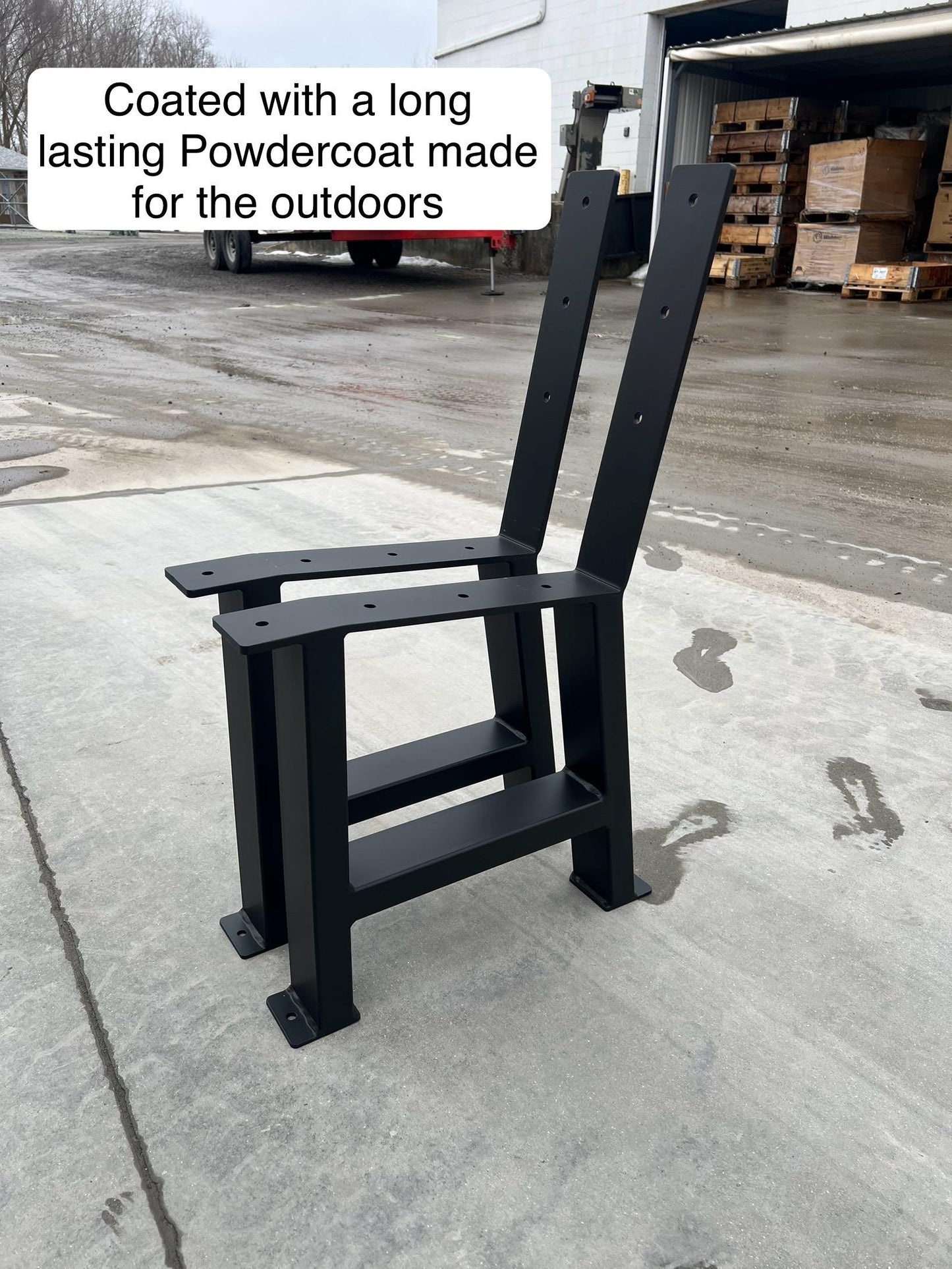 Park Bench Legs • Memorial Bench Legs with backrest • Bolt down legs • Poly Bench • Outdoor Bench Legs• School Bench Legs