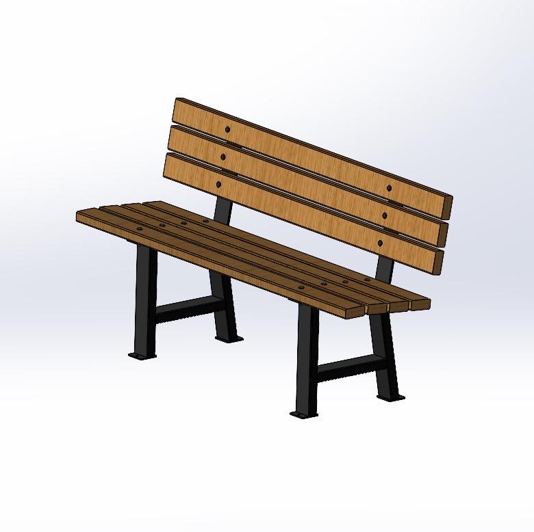 Park Bench Legs • Memorial Bench Legs with backrest • Bolt down legs • Poly Bench • Outdoor Bench Legs• School Bench Legs