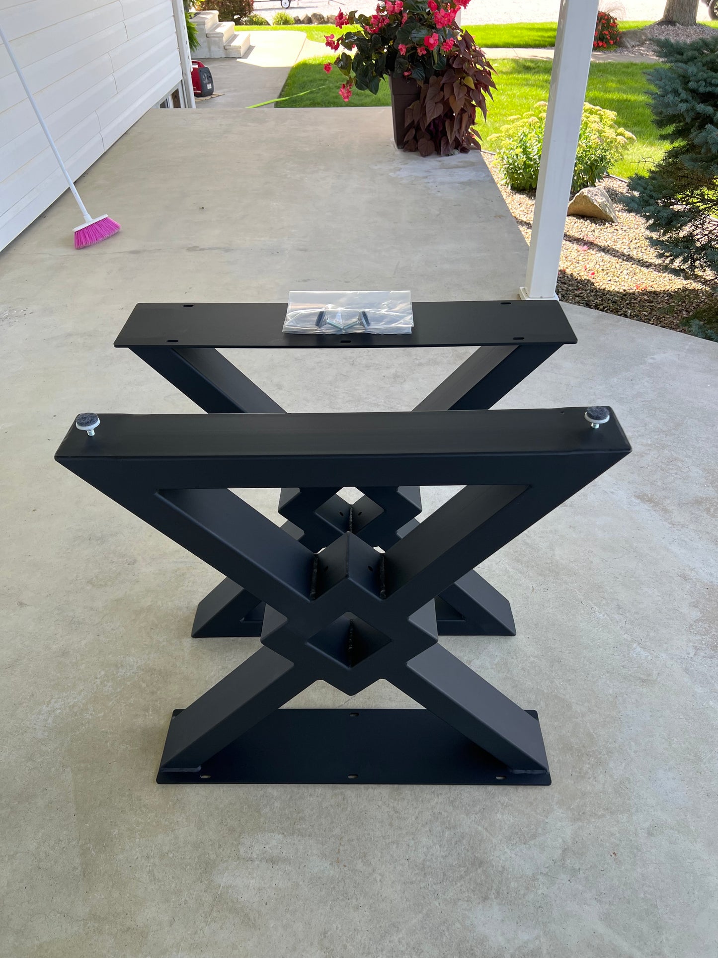 Diamond Farmhouse Table legs with Center Cutout