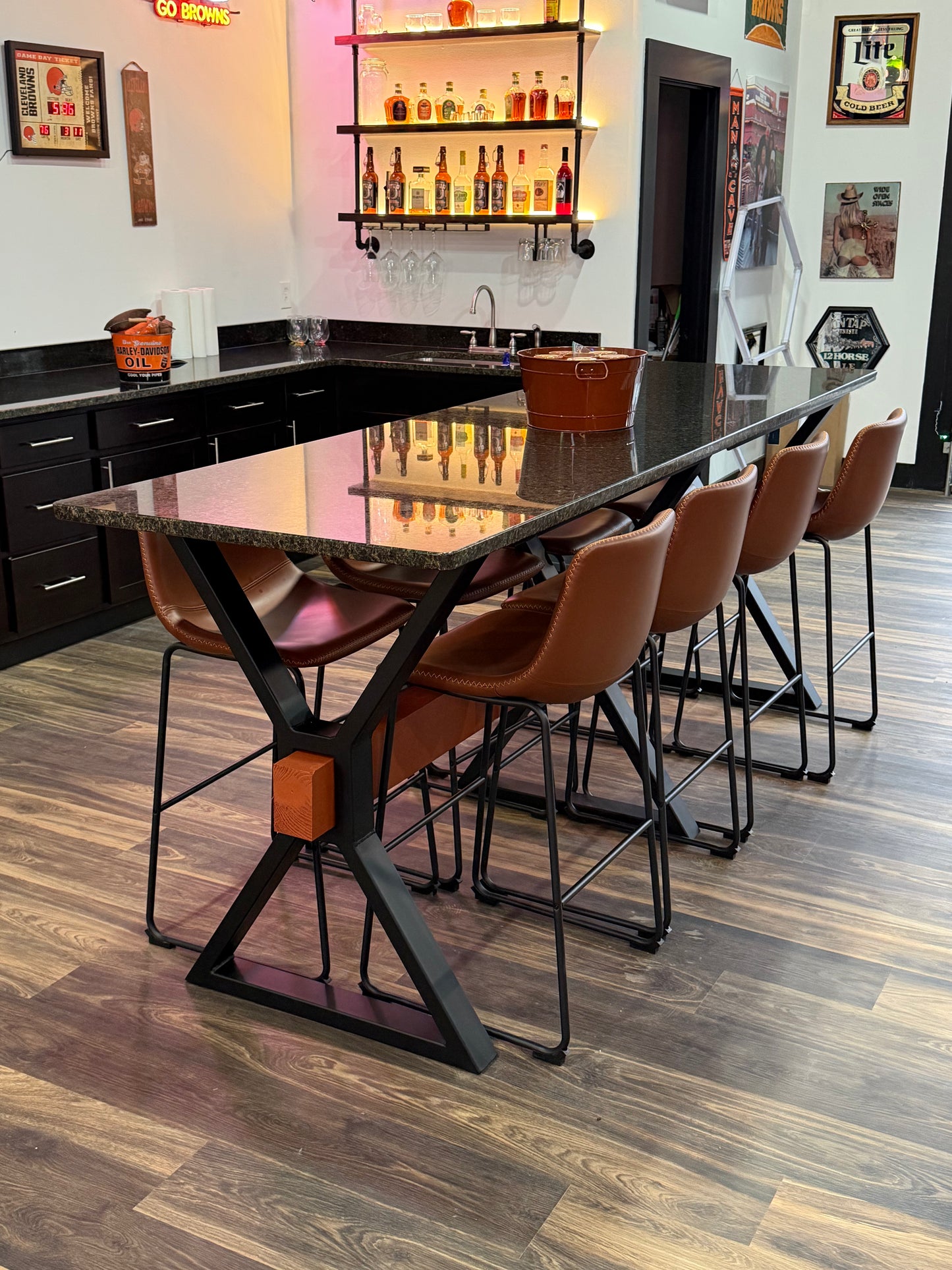 Farmhouse Granite Table Base with supports