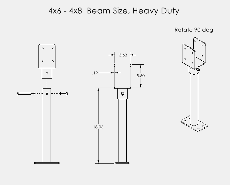 Roof Riser Bracket , Deck riser Bracket, Steel, Roof Bracket, Rafter Bracket, 4x4 beam bracket, carport, pergola, Summit Roof