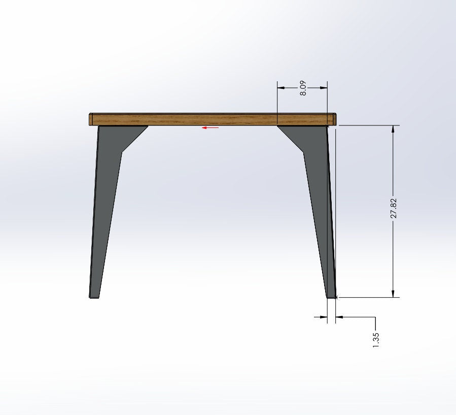 Single Leg style • Industrial Style Table Legs • Set of 4