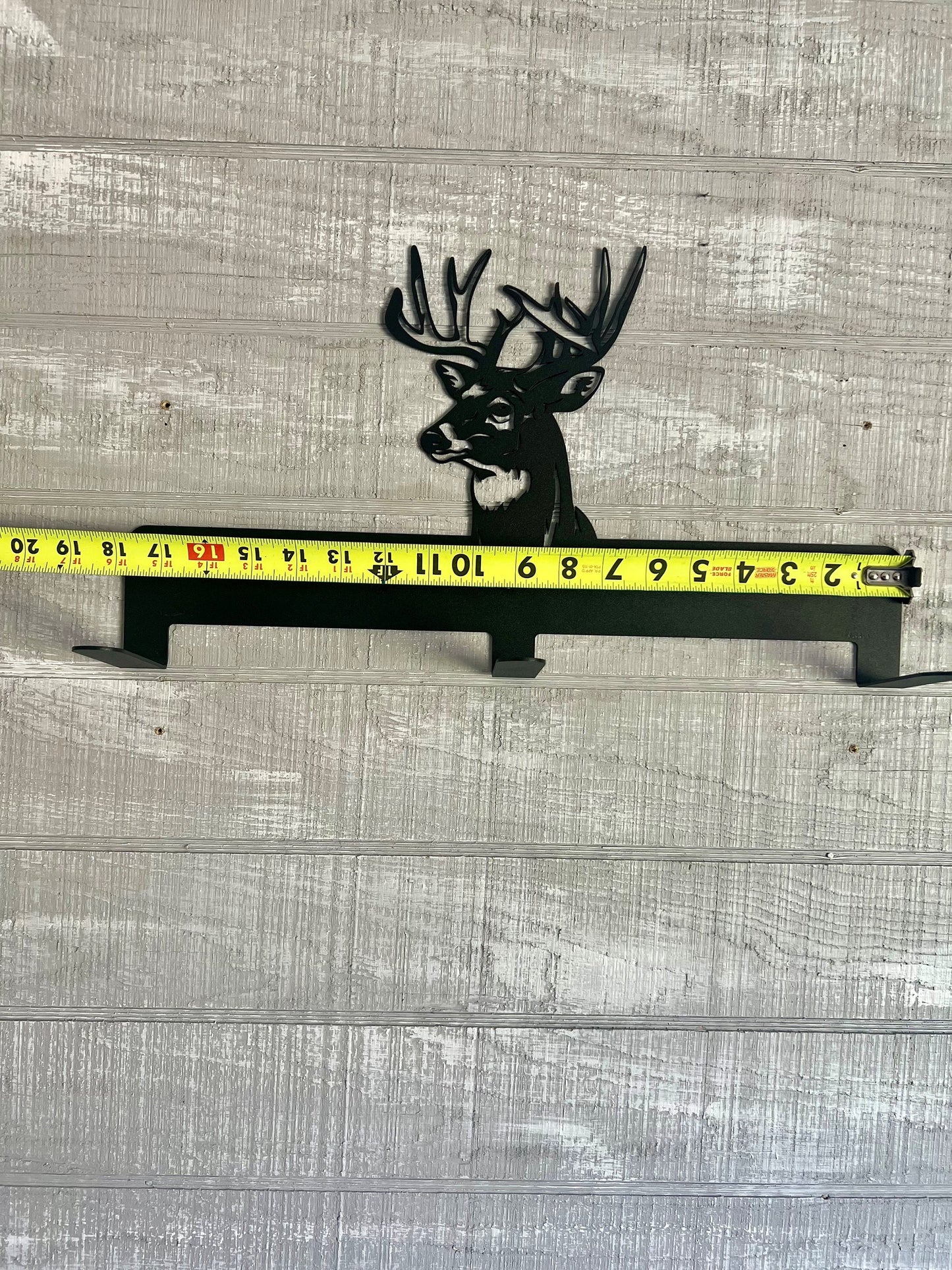 Lasered Coat Rack, Powdercoated Black, Steel Wall Hanger