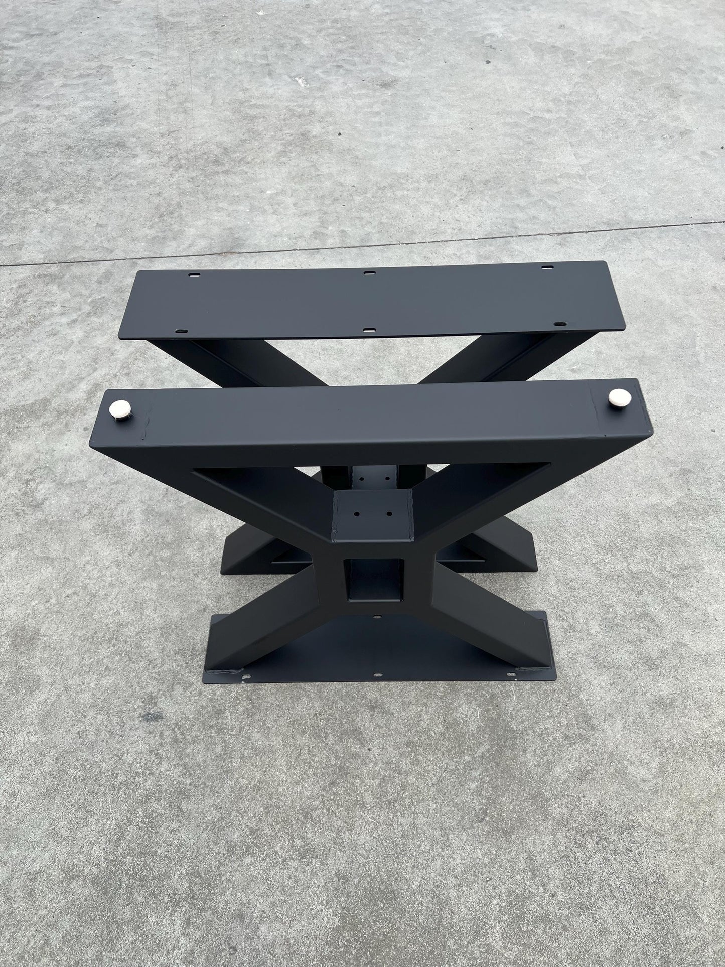 Heavy Duty Farmhouse Table legs, Metal Table Legs, X Frame Table Legs with center cutout, Industrial Style
