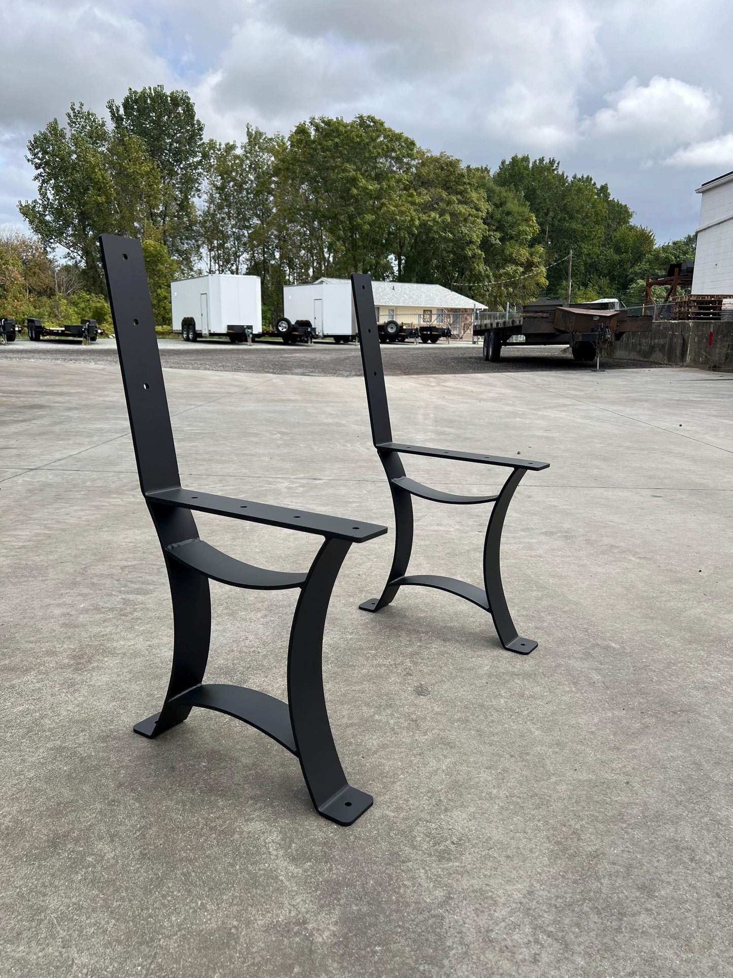 Park Bench Legs • Memorial Bench Legs with backrest • Bolt down legs • Poly Bench • Outdoor Bench Legs