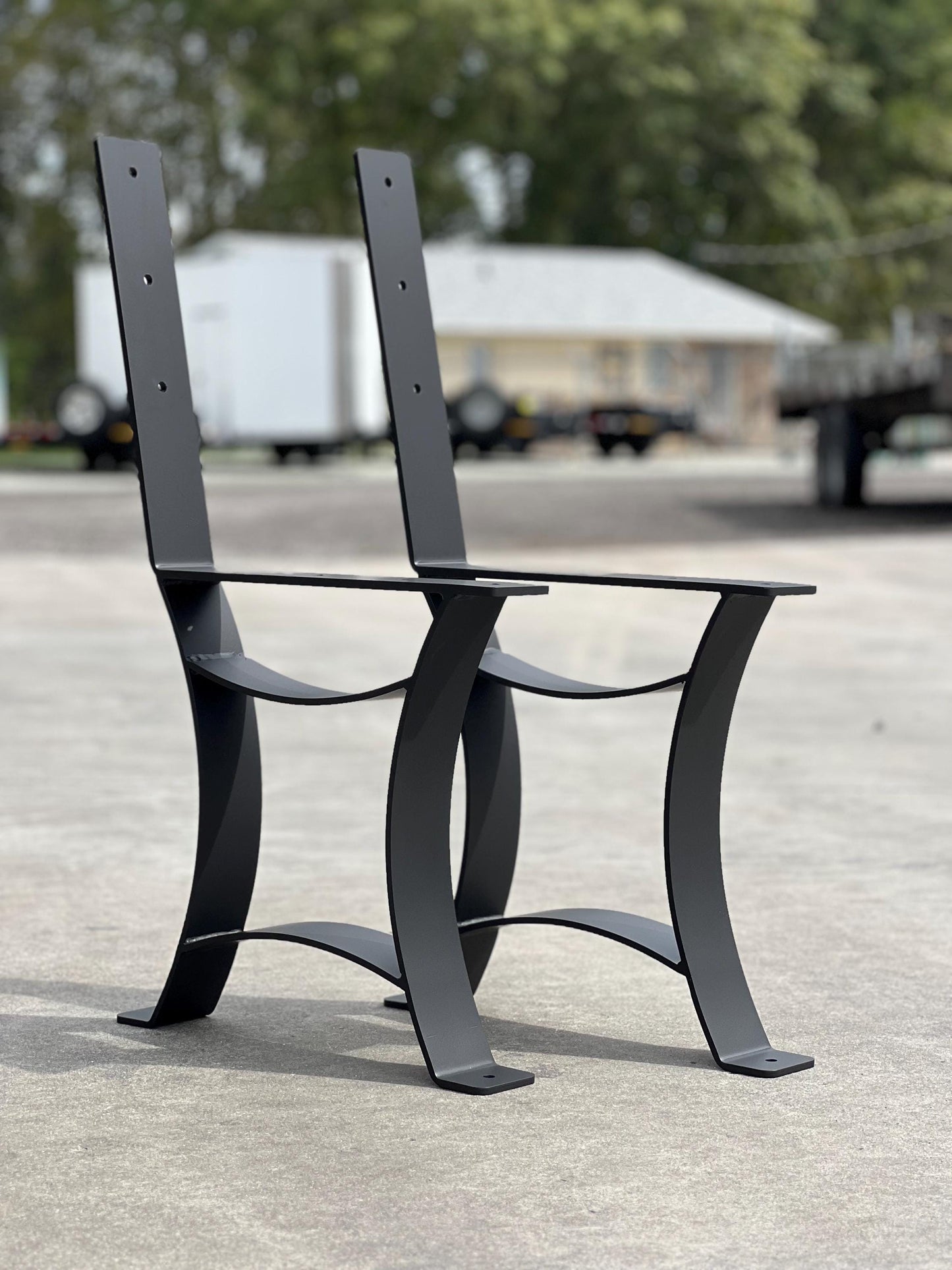 Park Bench Legs • Memorial Bench Legs with backrest • Bolt down legs • Poly Bench • Outdoor Bench Legs