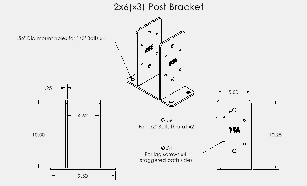 Post Beam Bracket, Pergola Bracket, Pole Barn, Saddle Bracket, Dry Set