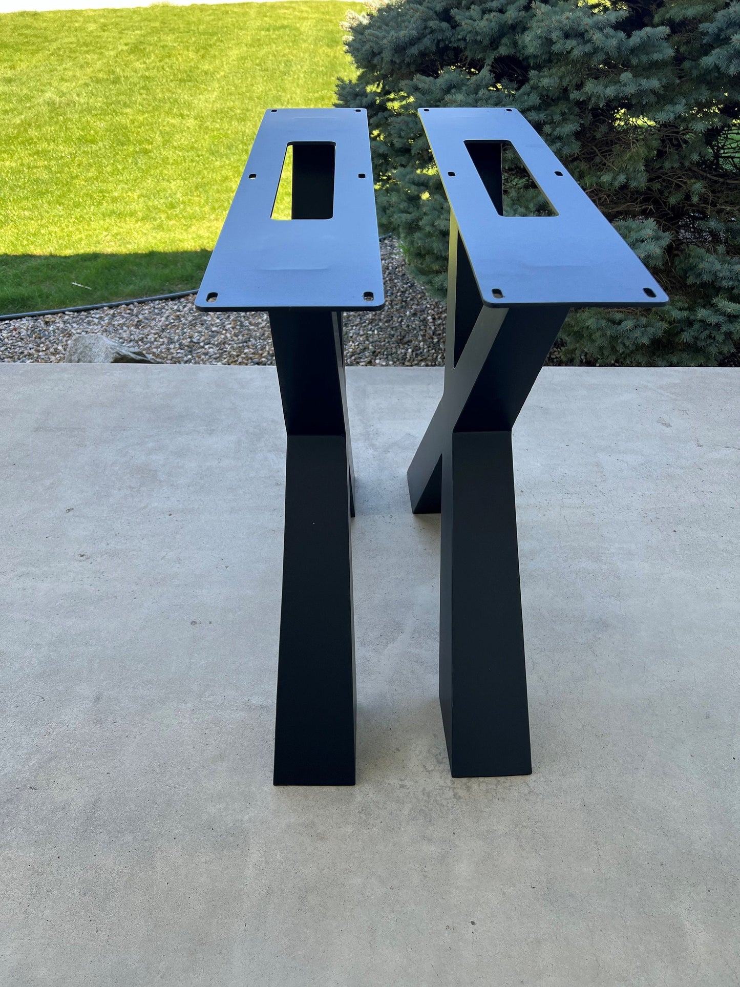 Steel X-Frame Table Leg Set with Taper