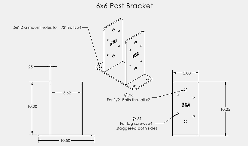 Post Beam Bracket, Pergola Bracket, Pole Barn, Saddle Bracket, Dry Set