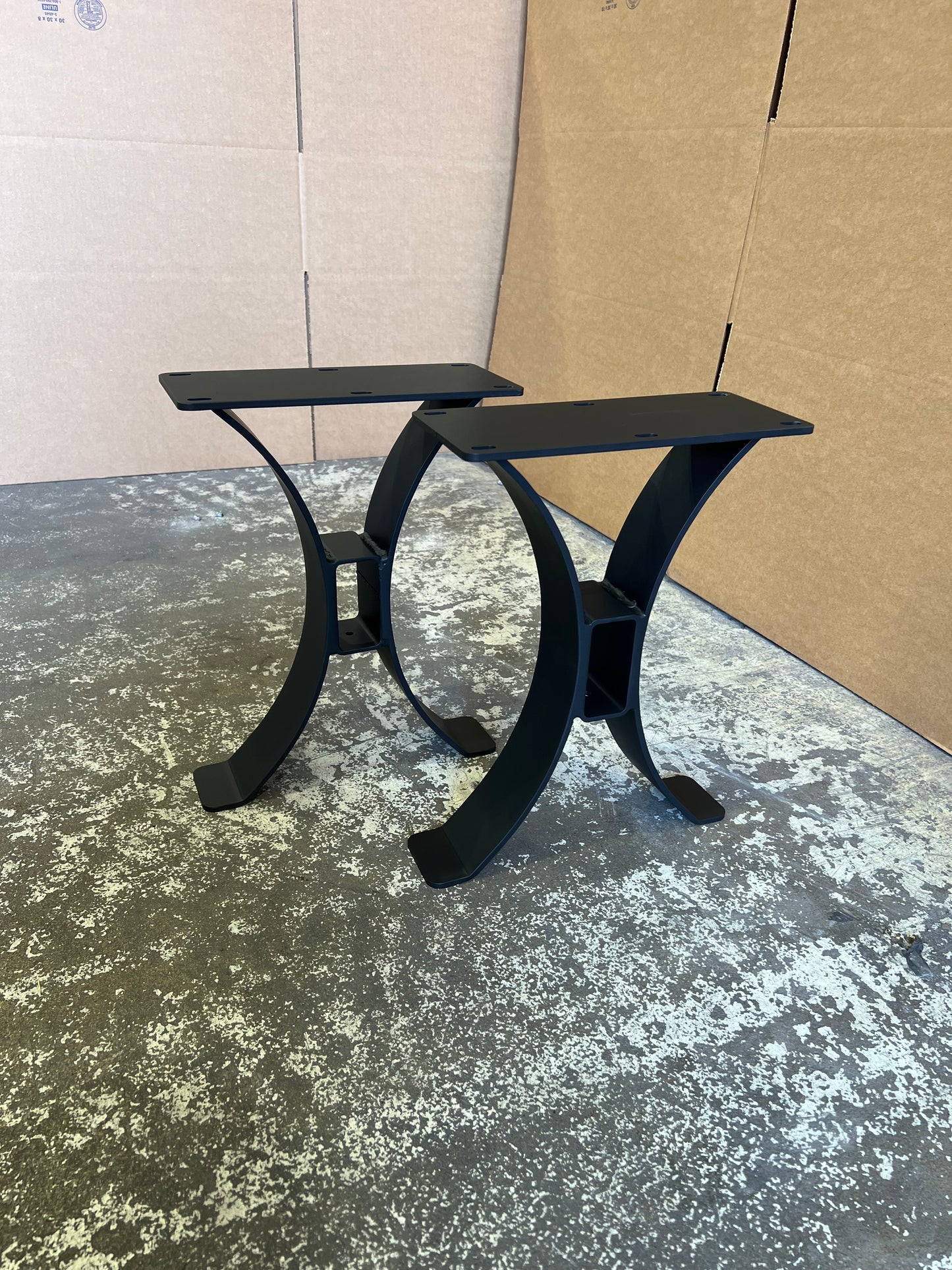 Curved Beam Bench Leg Set, Bench Legs, Steel Curved Table Legs