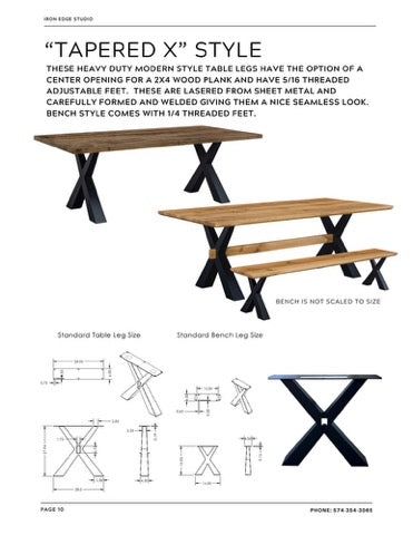 Steel Tapered X-Frame Table Leg set