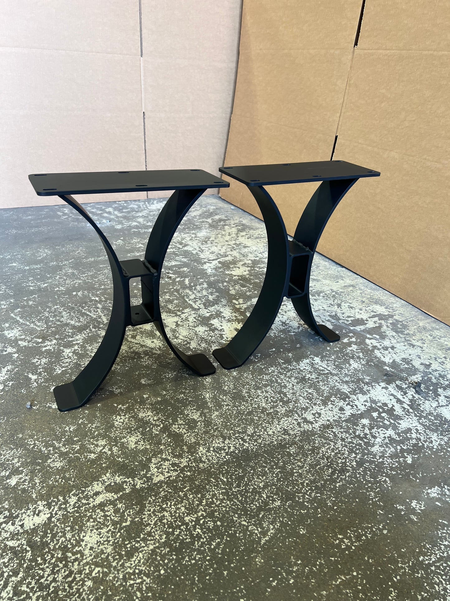 Curved Beam Bench Leg Set, Bench Legs, Steel Curved Table Legs