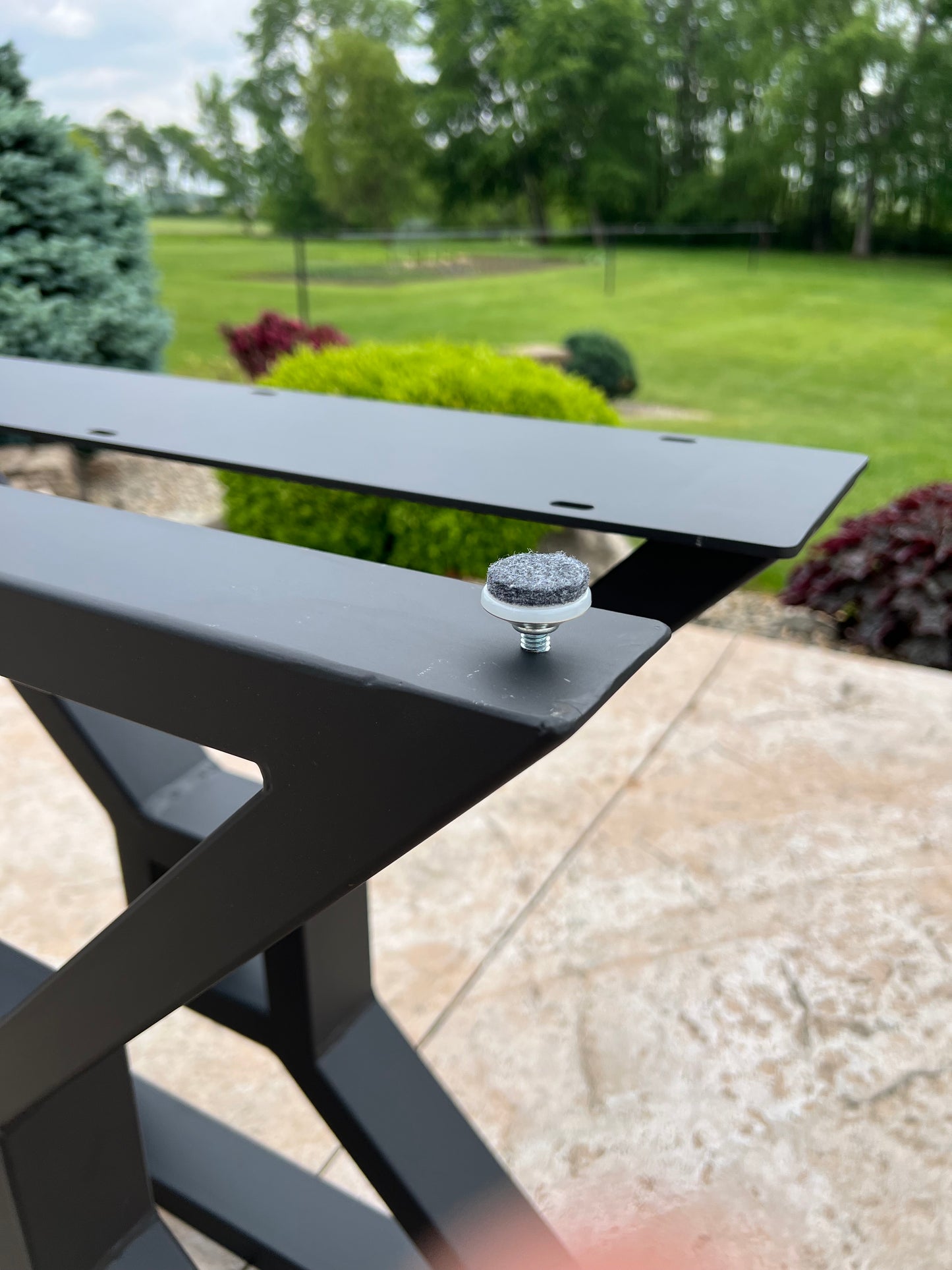 Farmhouse Table legs slim, Metal Table Legs, X Frame Table Legs with center cutout