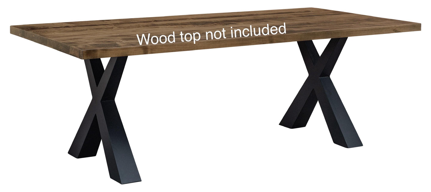 Steel X-Frame Table Leg Set with Taper