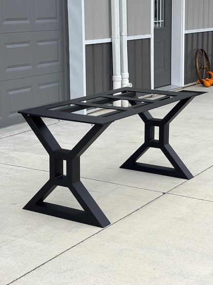 Heavy Duty Farmhouse Granite Table Base with Carriage Plate