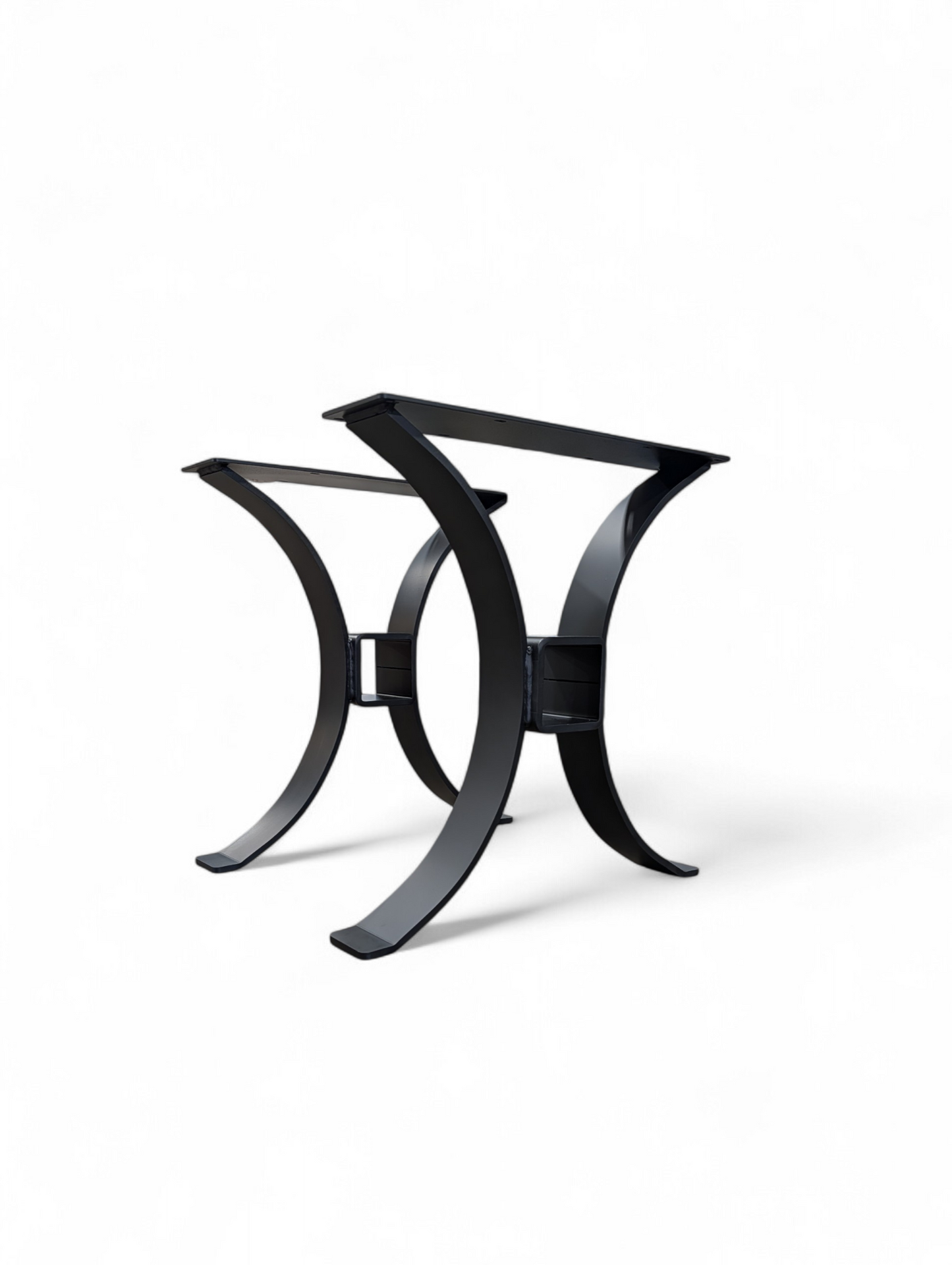Farmhouse Curved Table Legs, Steel Curved Table Legs with Center Opening