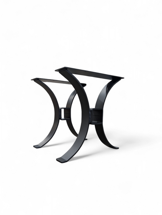 Farmhouse Curved Table Legs, Steel Curved Table Legs with Center Opening