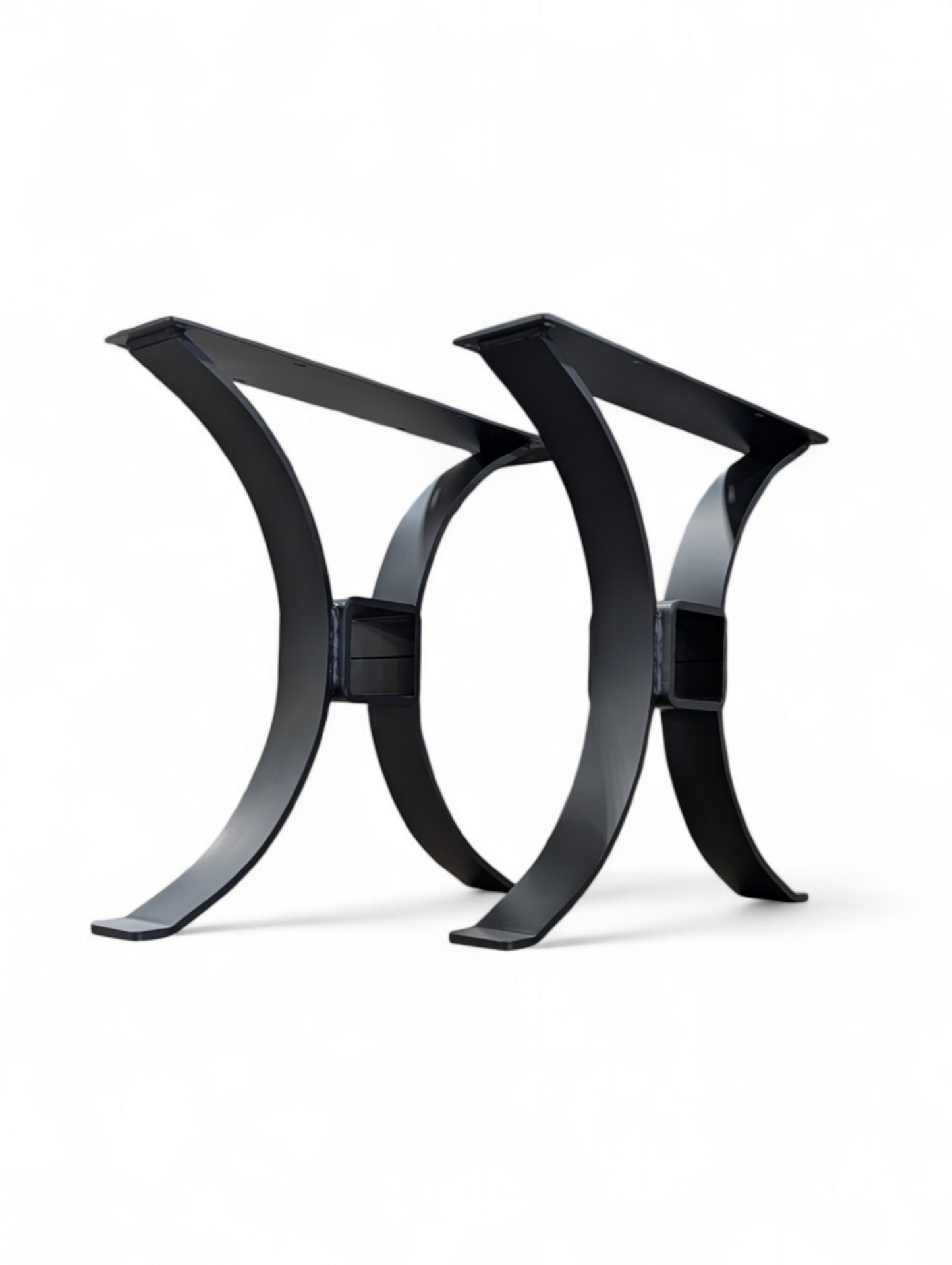 Farmhouse Curved Table Legs, Steel Curved Table Legs with Center Opening