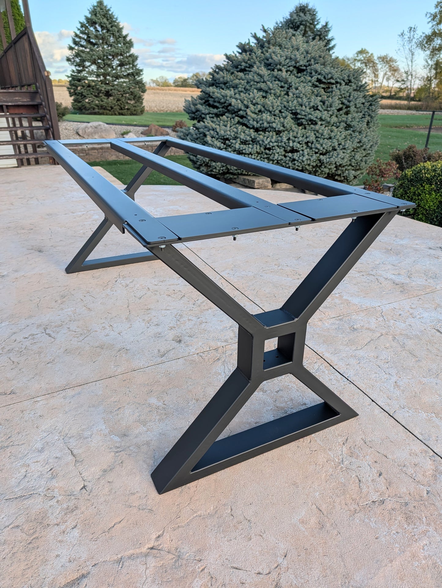 Farmhouse Table Legs With Supports, Granite Top Table Base, Glass Top Table Base