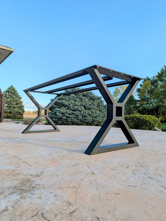 Farmhouse Table Legs With Supports, Granite Top Table Base, Glass Top Table Base