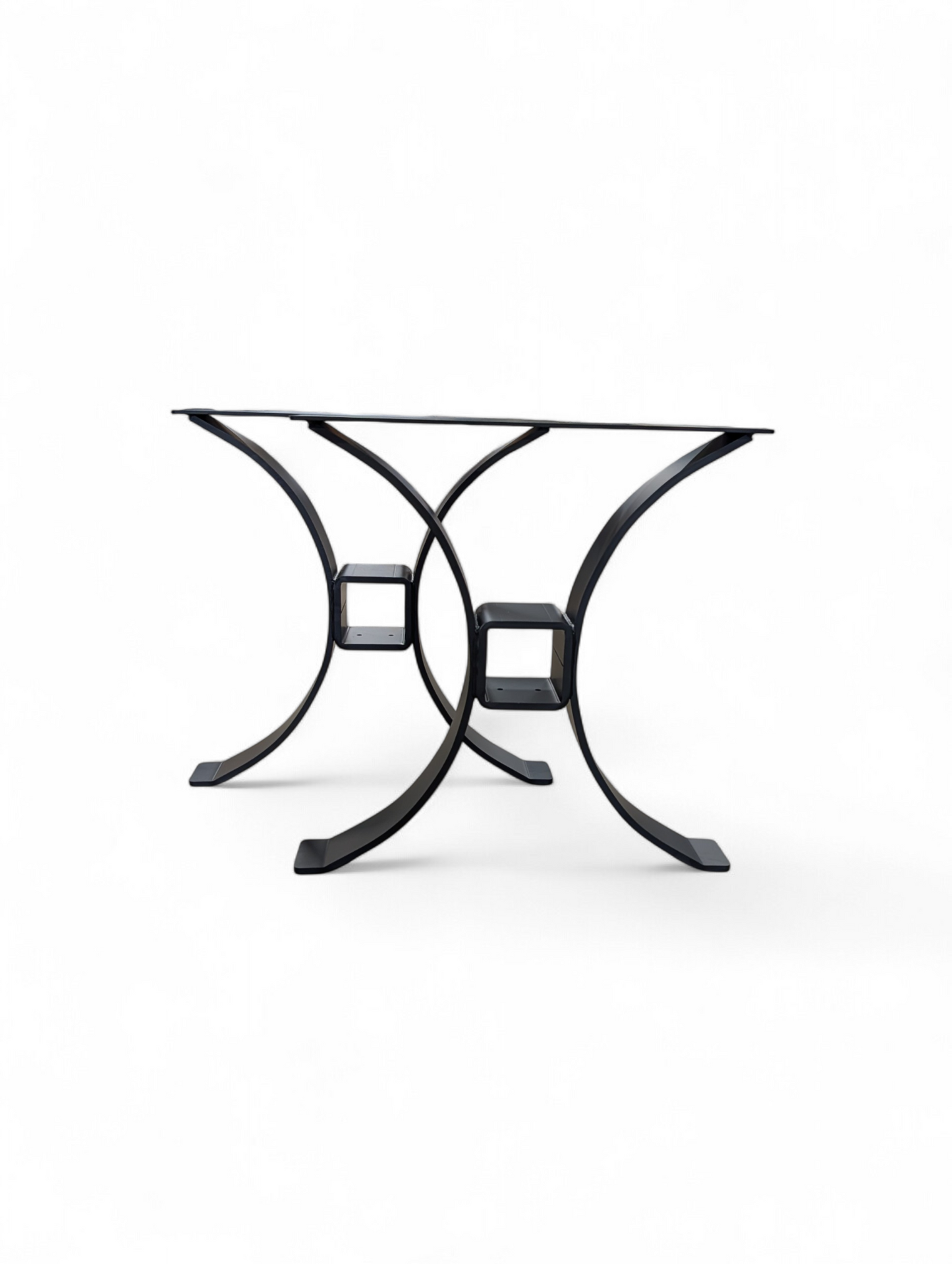 Farmhouse Curved Table Legs, Steel Curved Table Legs with Center Opening