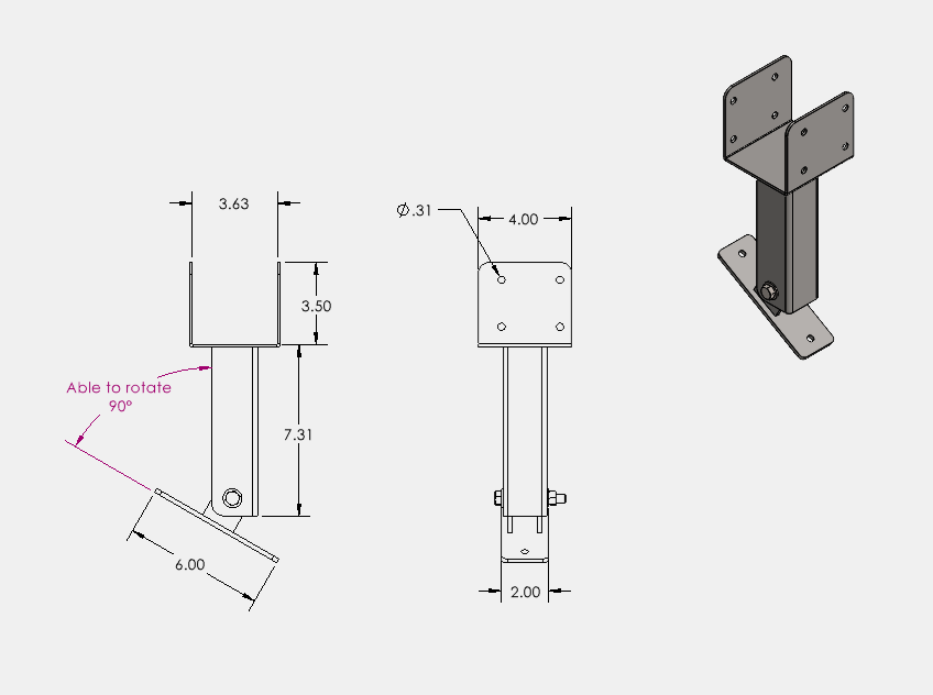 Pergola Roof Riser Bracket , Adjustable Riser Bracket, Steel, Roof Bracket, Rafter Bracket, 4x4 beam bracket, carport, pergola